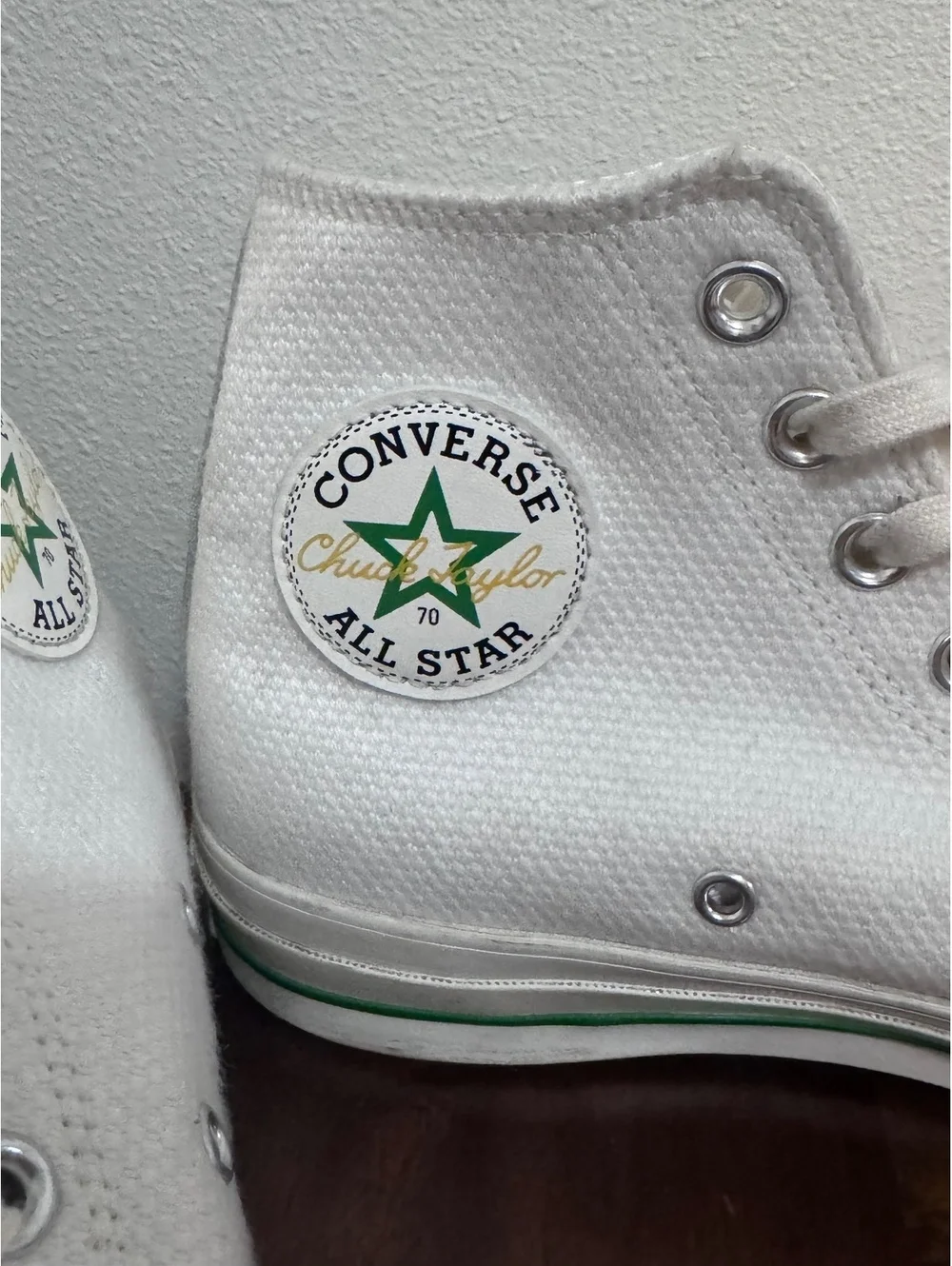 Converse Chuck Taylor All Star 70s High Top Sneakers White Green Size 9 - Picture 2 of 9